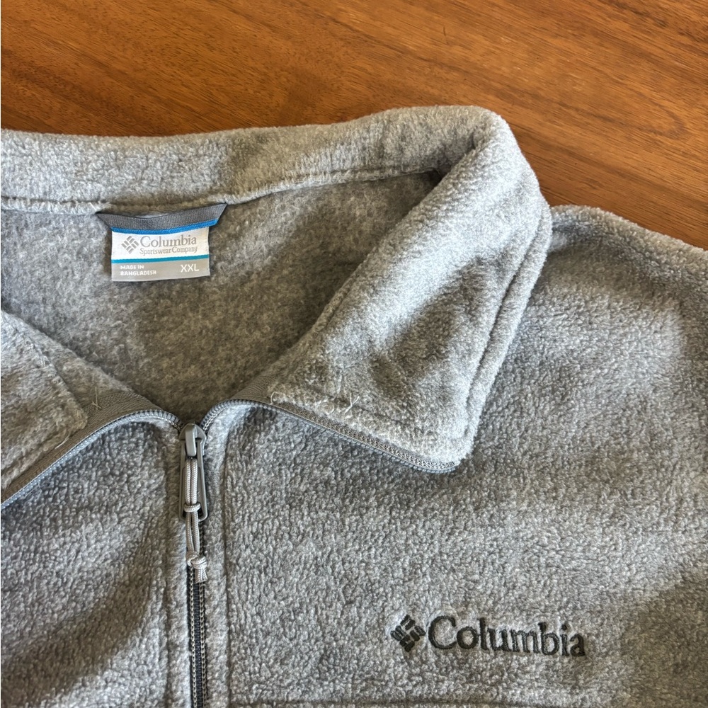 Columbia Heather Gray Fleece Zip Up Jacket